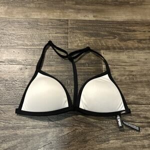 Victoria’s Secret Triangle Bikini Top Padded Ultimate Push Up Small PINK Sport